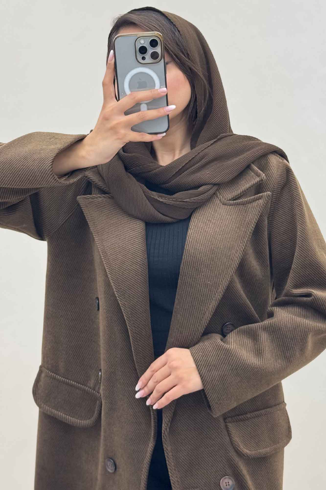 پالتو بلند فوتر کجراه آستردار