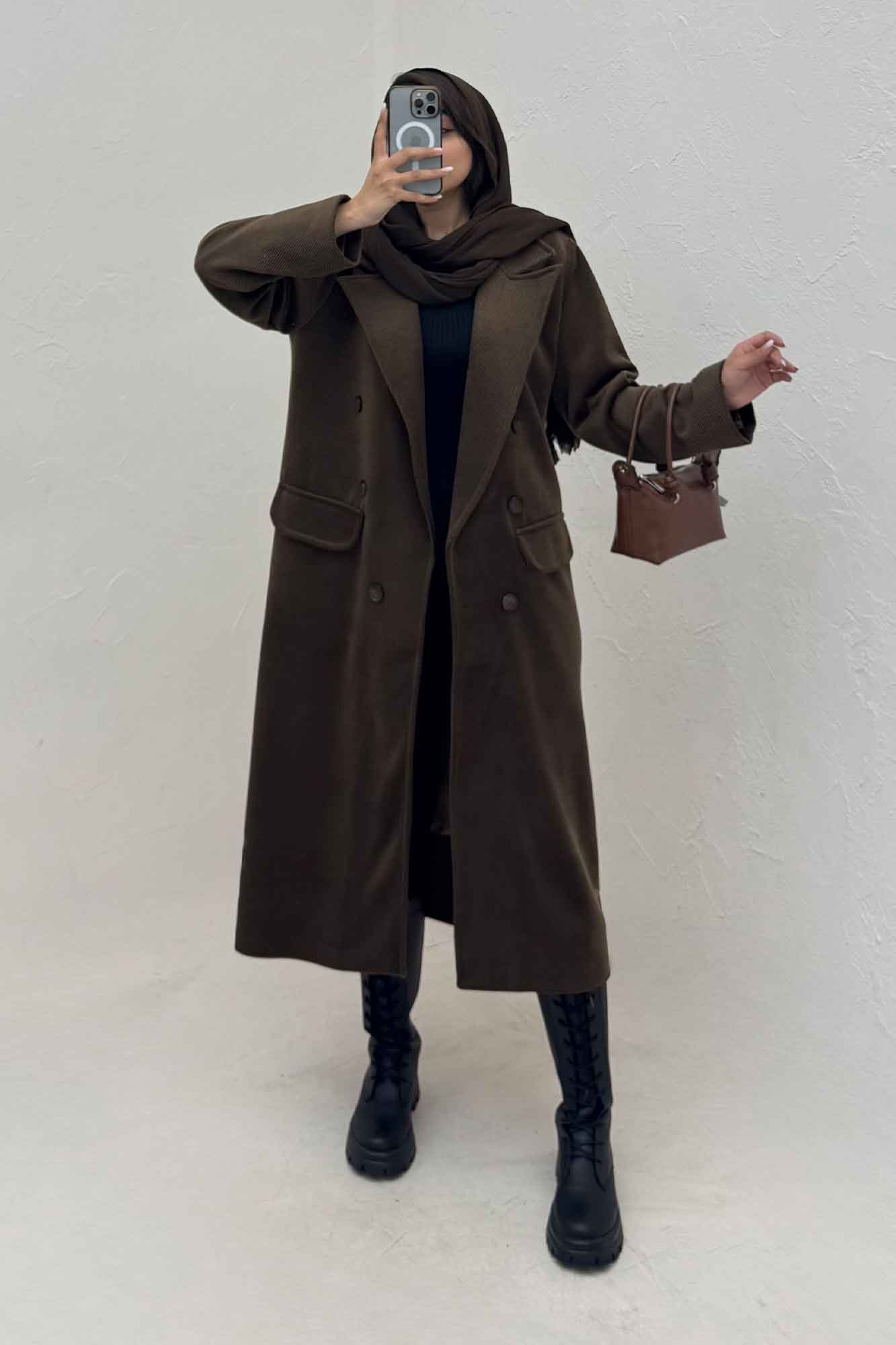 پالتو بلند فوتر کجراه آستردار