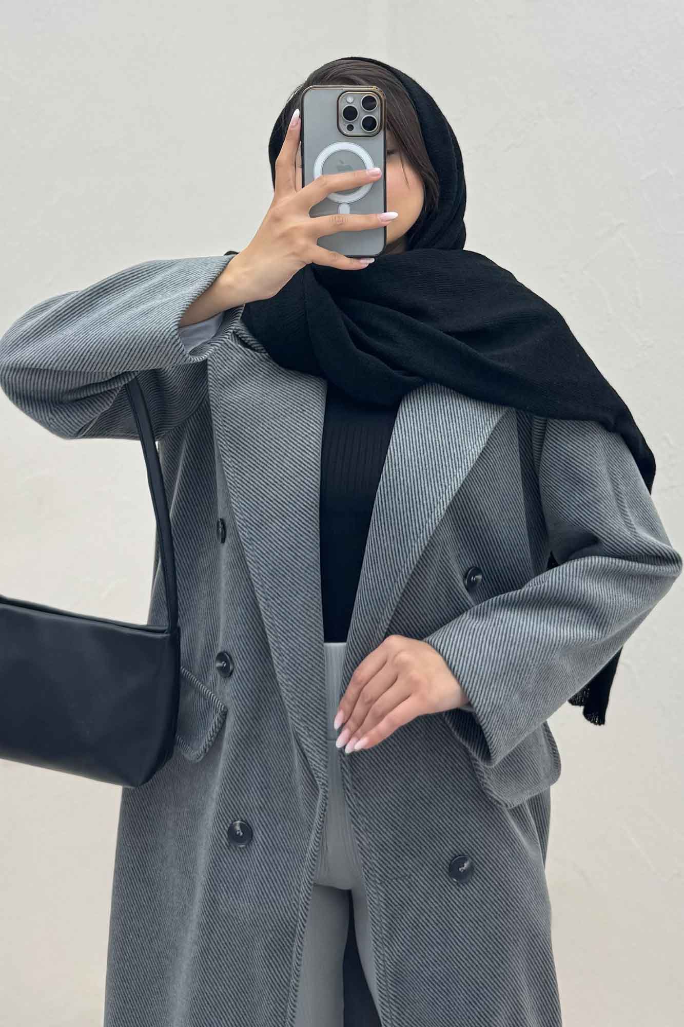 پالتو بلند فوتر کجراه آستردار