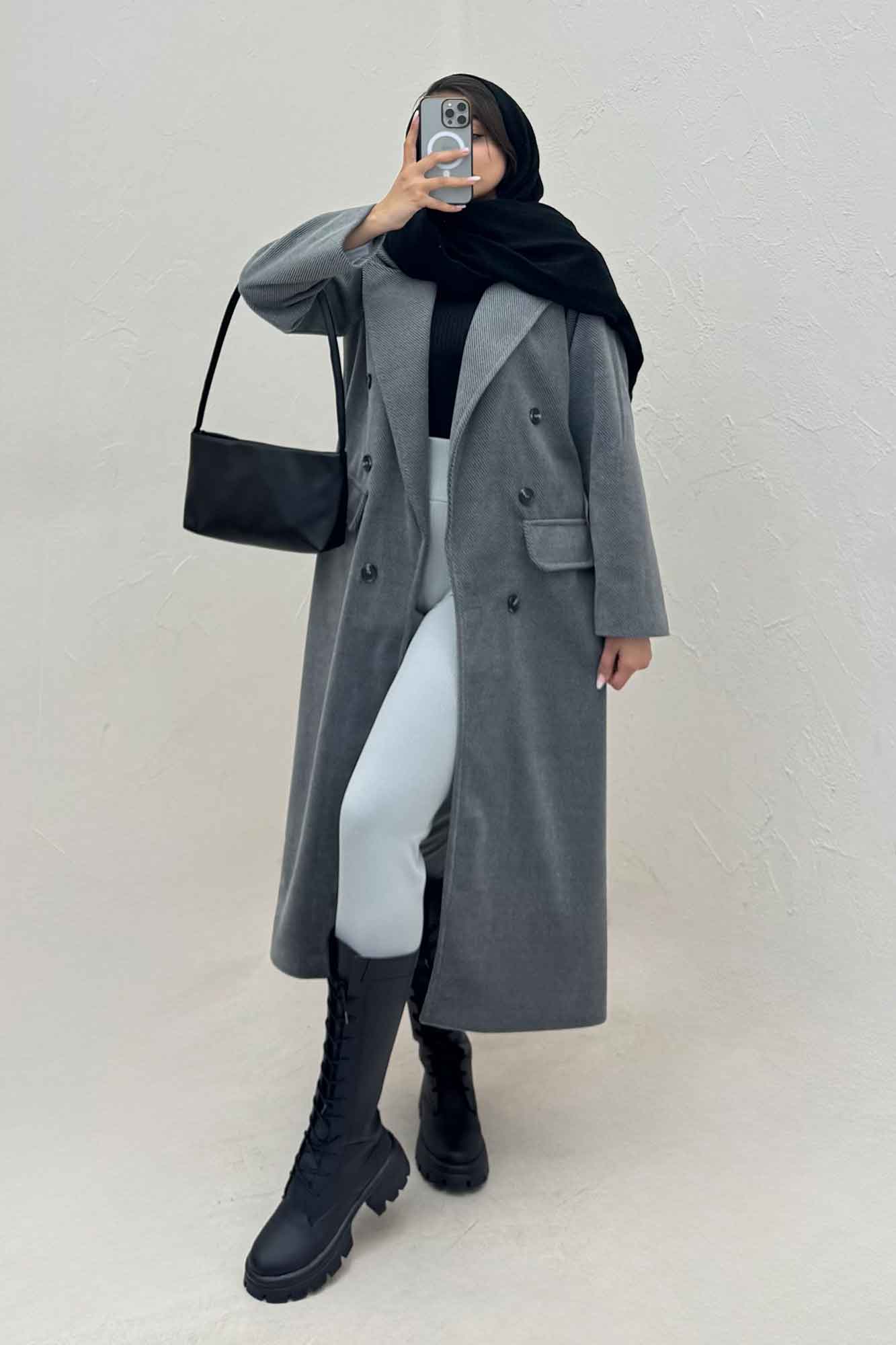 پالتو بلند فوتر کجراه آستردار