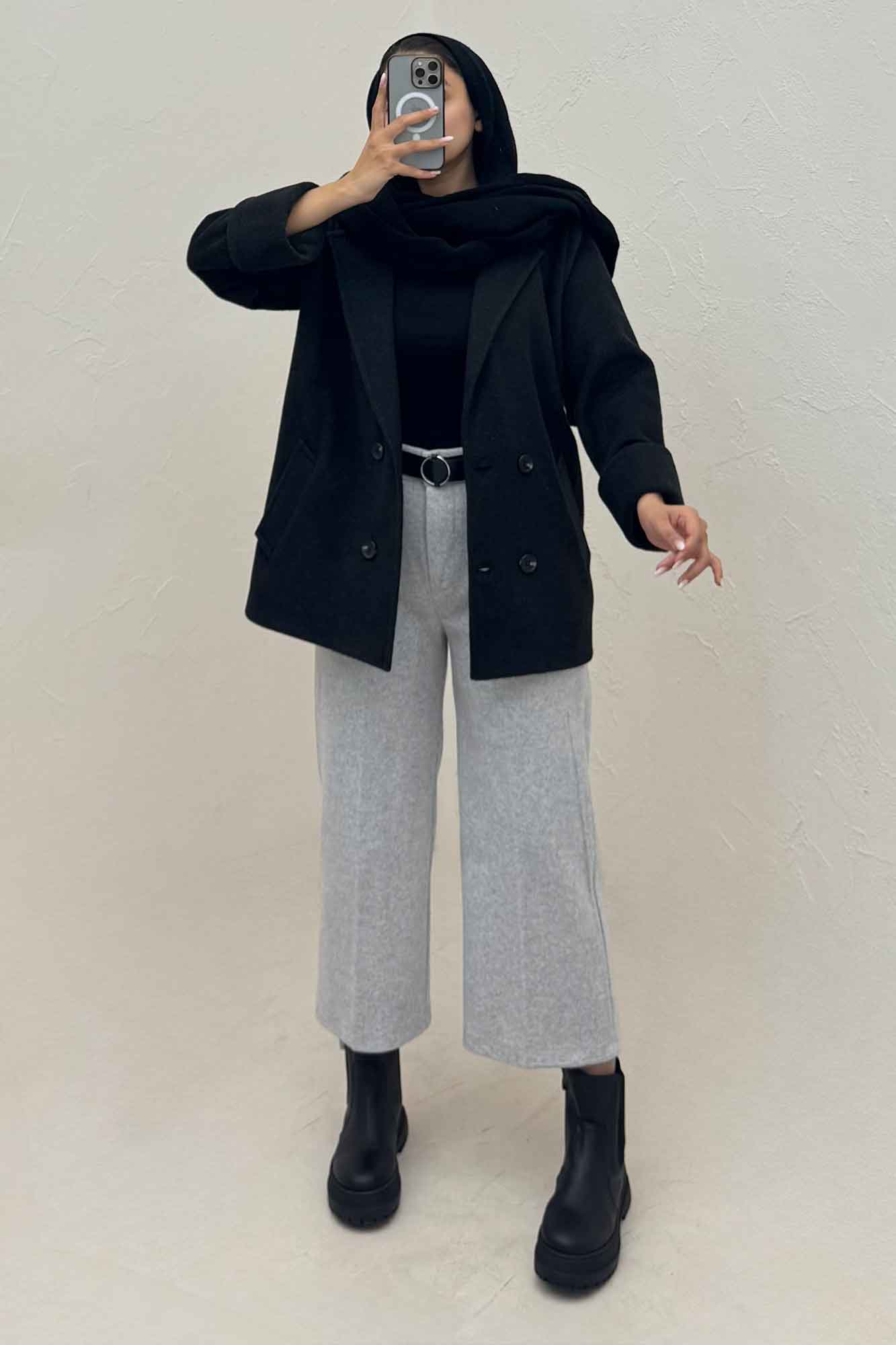 کت فوتر کشمیر چهار دکمه مچ پاکتی