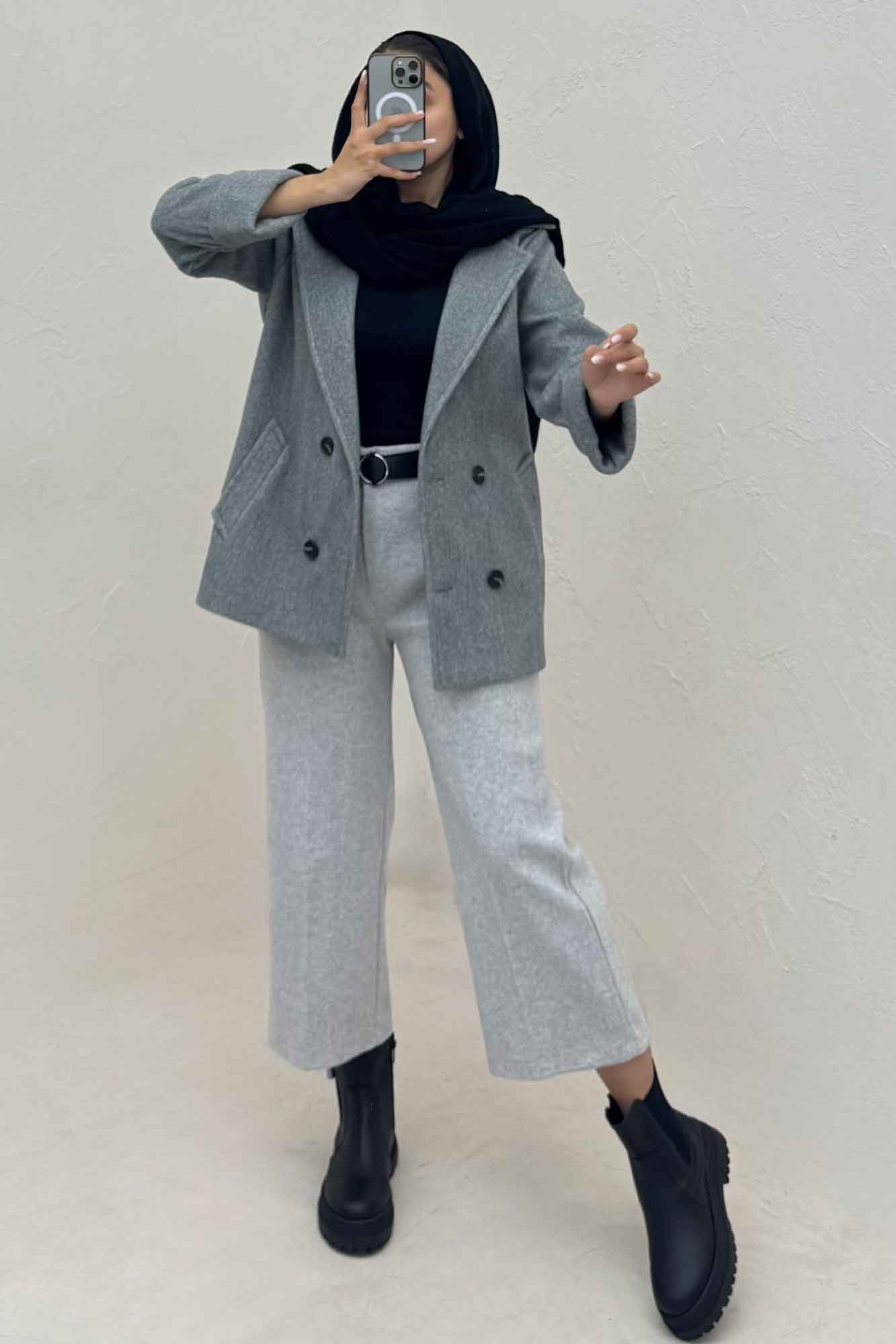 کت فوتر کشمیر چهار دکمه مچ پاکتی