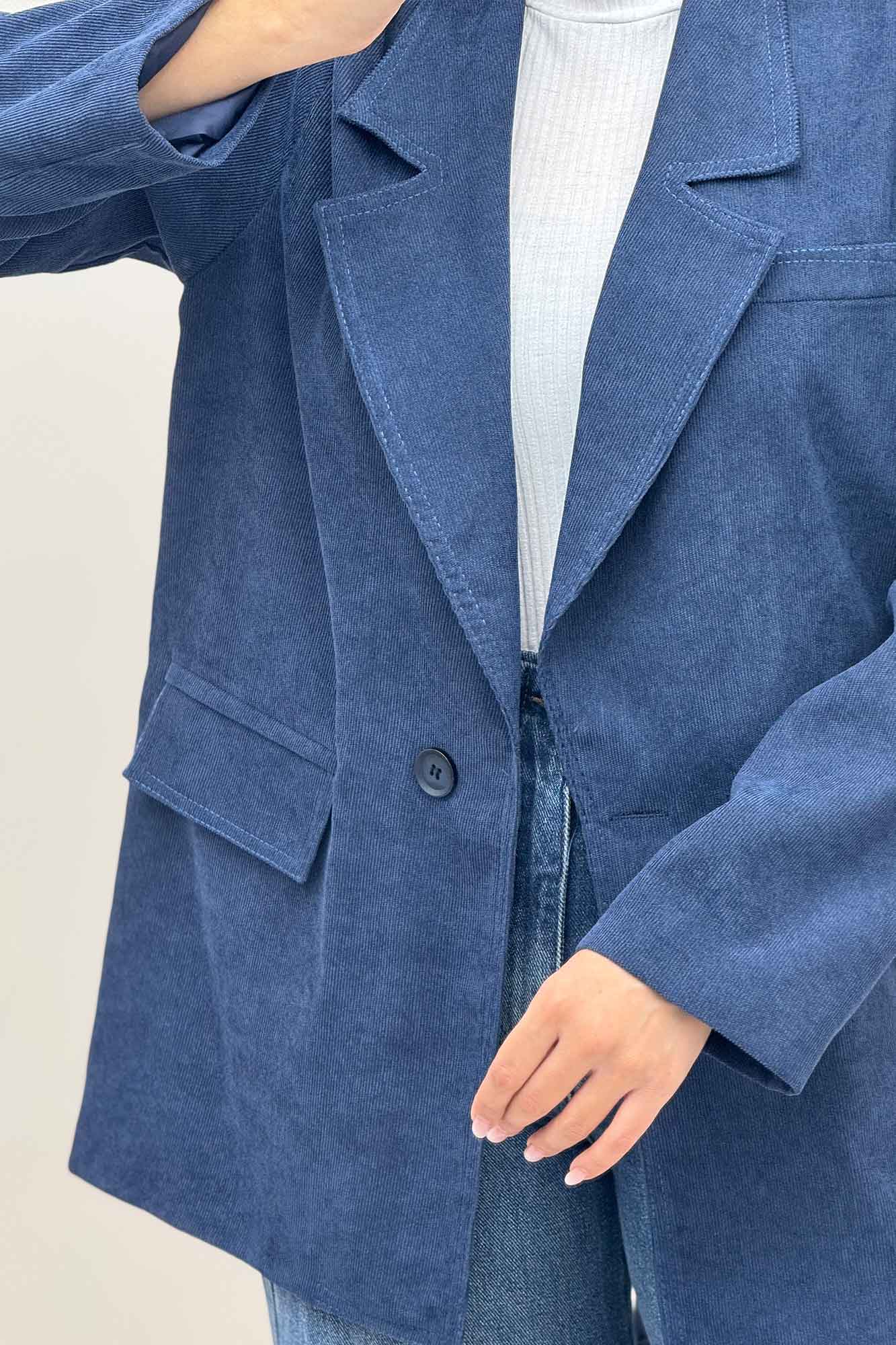 کت مخمل کبریتی آستردار لبه دوخت