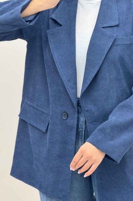 کت مخمل کبریتی آستردار لبه دوخت