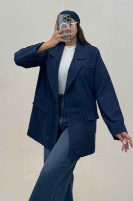 کت مخمل کبریتی آستردار لبه دوخت