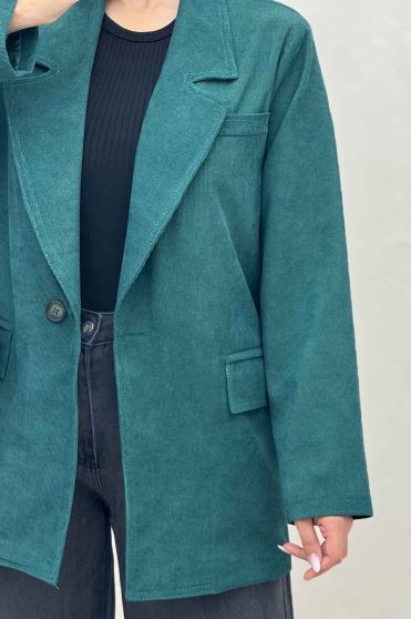 کت مخمل کبریتی آستردار لبه دوخت