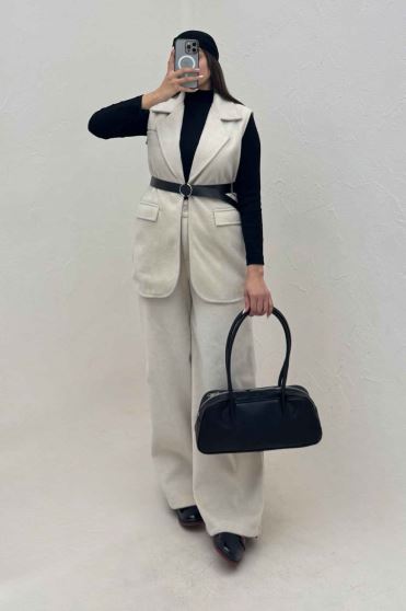 ست وست و شلوار فوتر کجراه آستردار