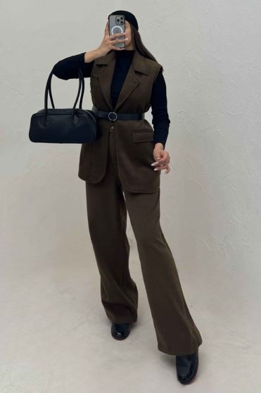 ست وست و شلوار فوتر کجراه آستردار