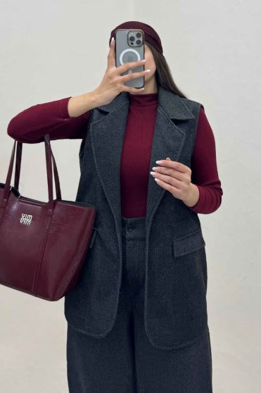 ست وست و شلوار فوتر کجراه آستردار