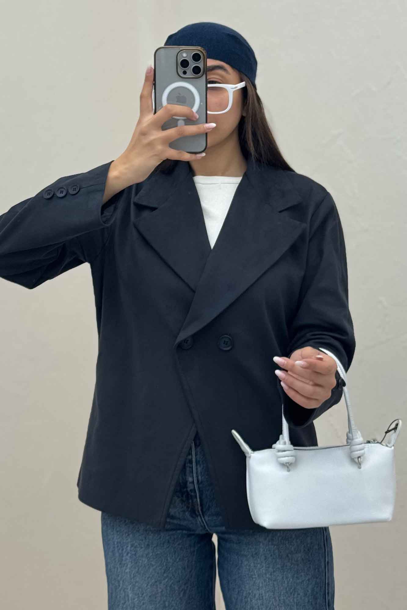 کت جیر آستردار دو دکمه پایین هفتی