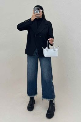 کت جیر آستردار دو دکمه پایین هفتی