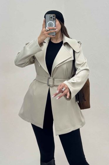 ترنچ کت سانتانا کجراه پشت چتری