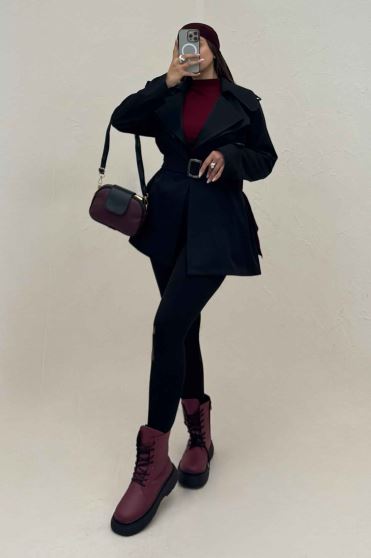 ترنچ کت سانتانا کجراه پشت چتری