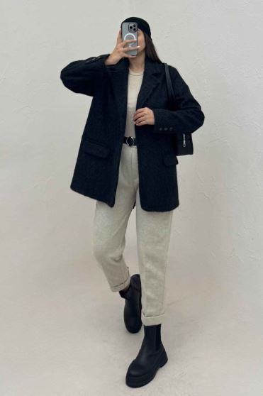 کت آستردار ویکتونا پشت چاکدار