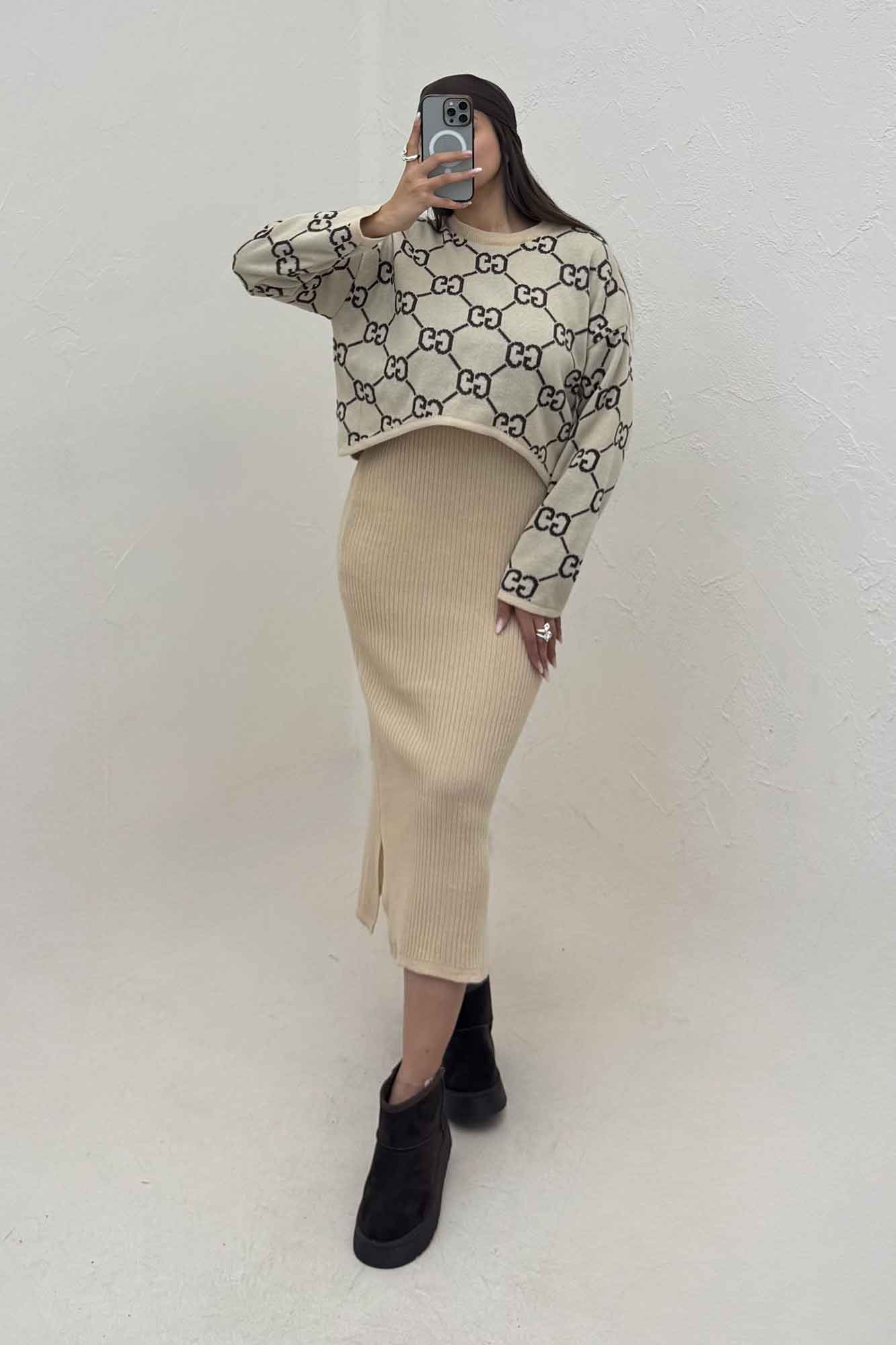 ست سارافن و رویه بافت گوچی 