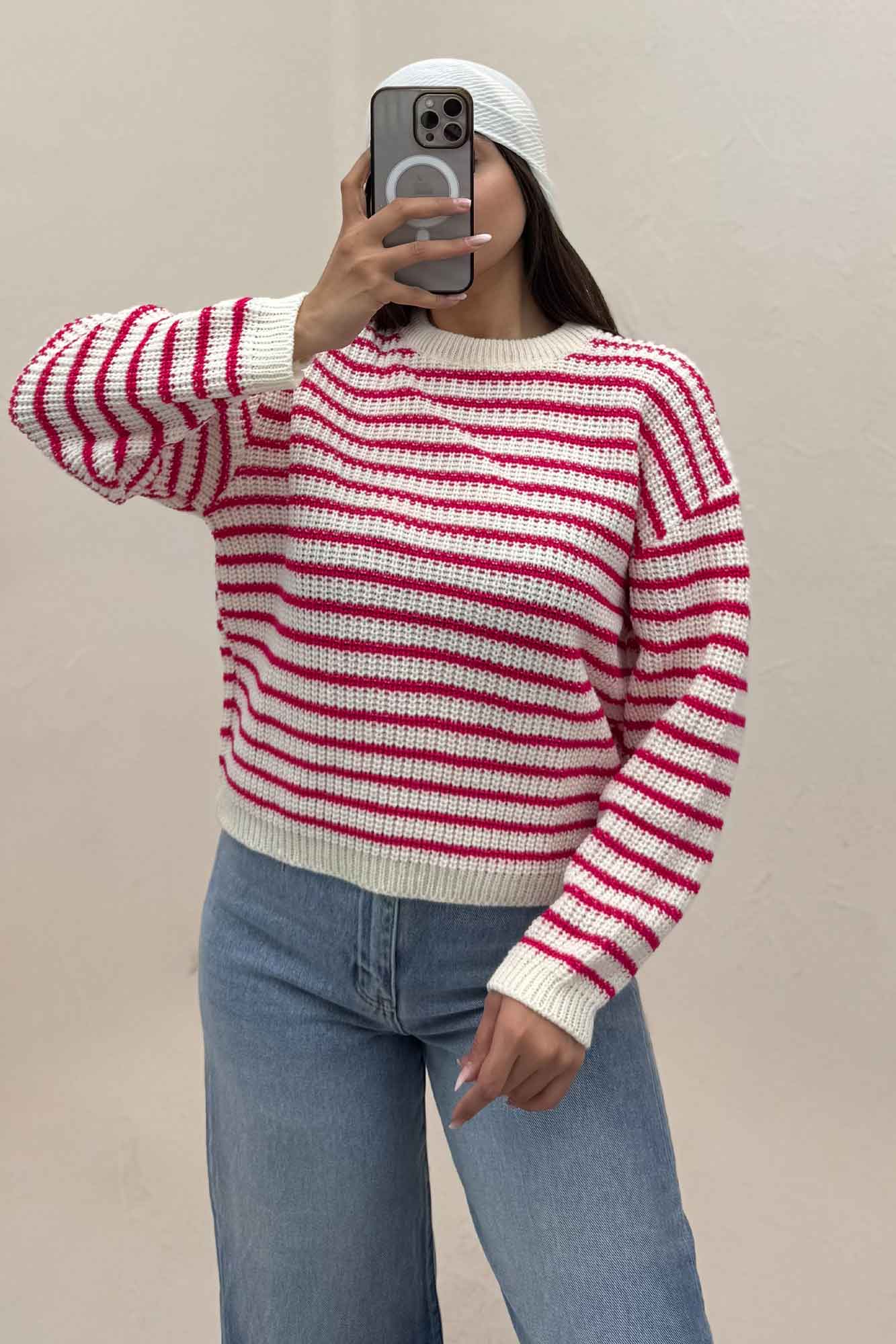 بلوز بافت راه راه کد 536