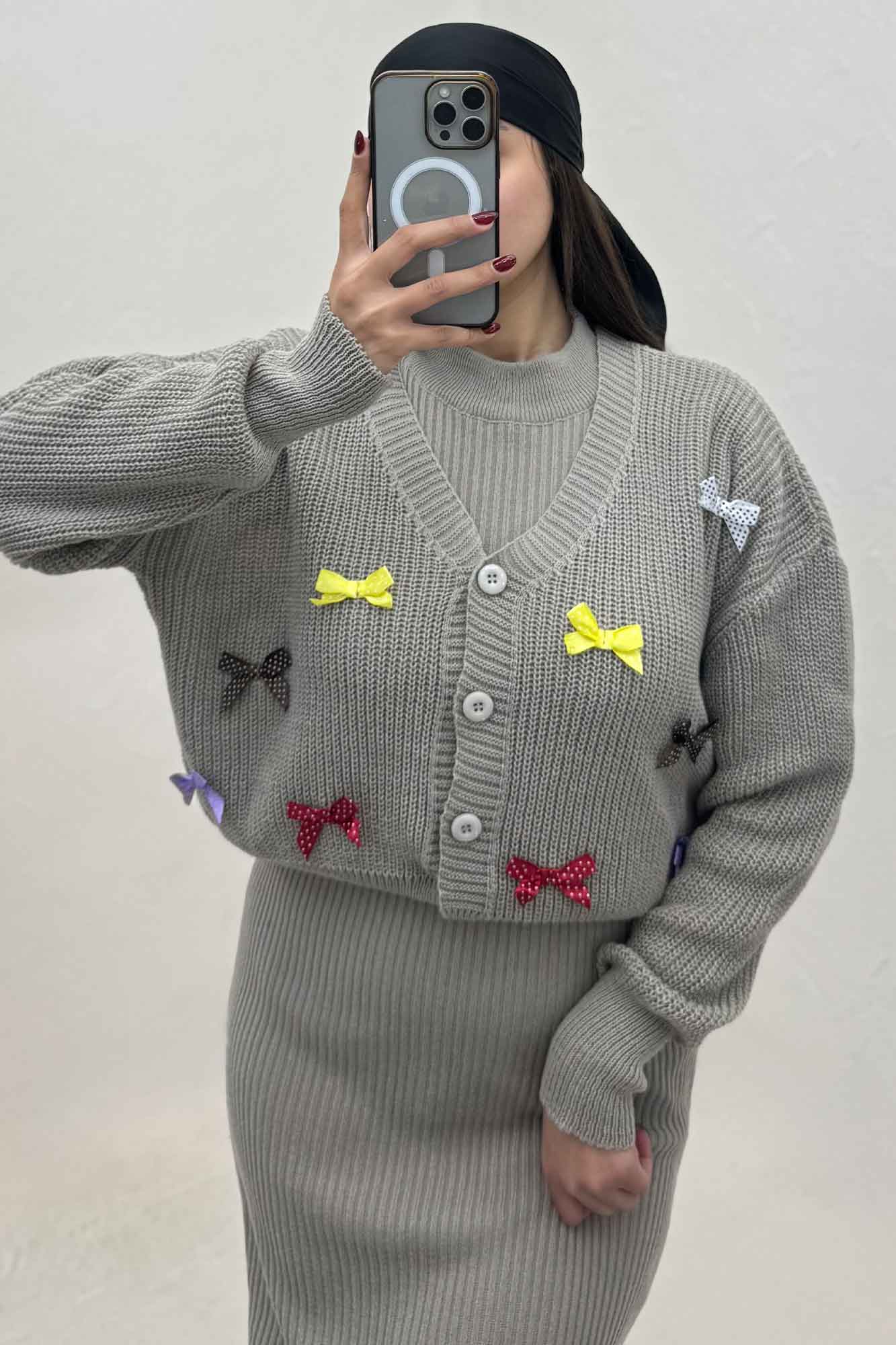 ست سارافن و کت بافت پاپیونی