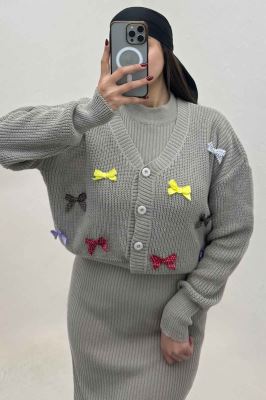 ست سارافن و کت بافت پاپیونی