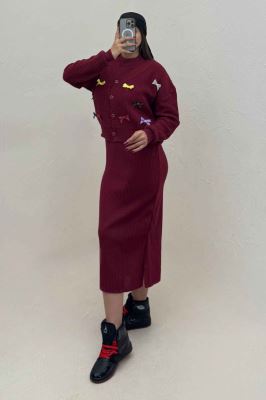 ست سارافن و کت بافت پاپیونی