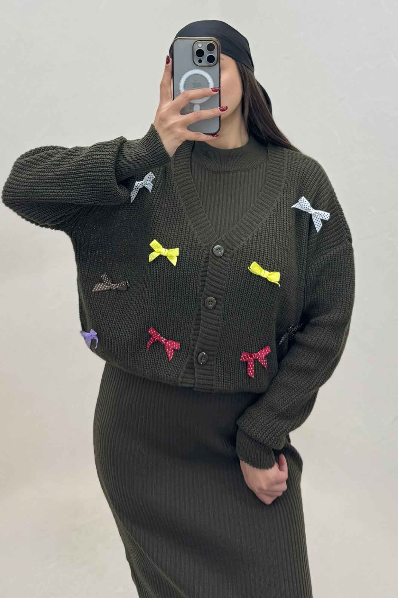 ست سارافن و کت بافت پاپیونی