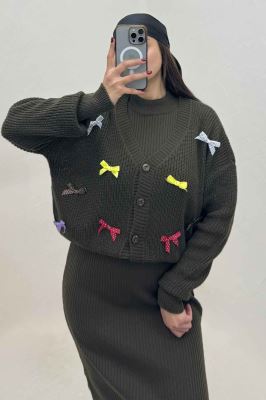 ست سارافن و کت بافت پاپیونی