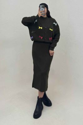 ست سارافن و کت بافت پاپیونی