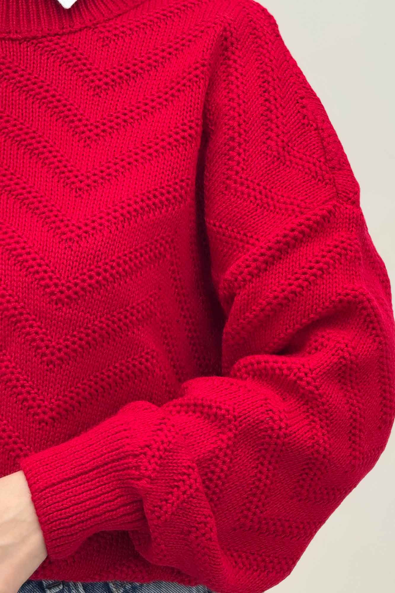 بلوز بافت یقه سه سانت طرح زیگزاگ کد 511