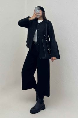 کت ویکتونا یقه گرد آستردار