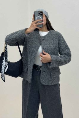 کت ویکتونا یقه گرد آستردار