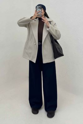 کت موهر آستردار یقه دو حالته 