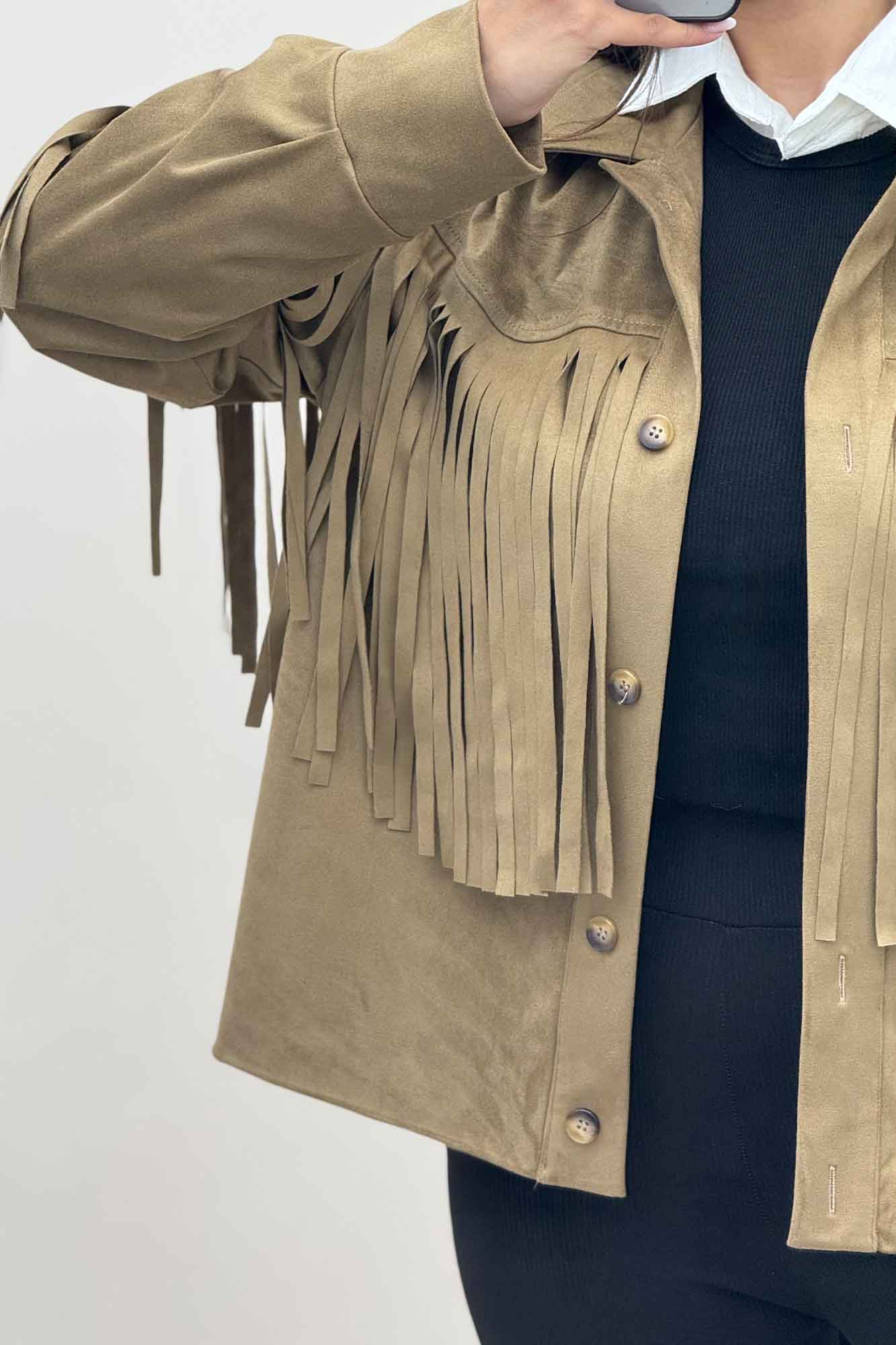 کت جیر آستردار سرخپوستی