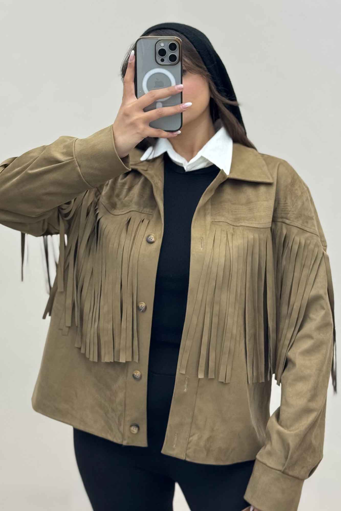 کت جیر آستردار سرخپوستی