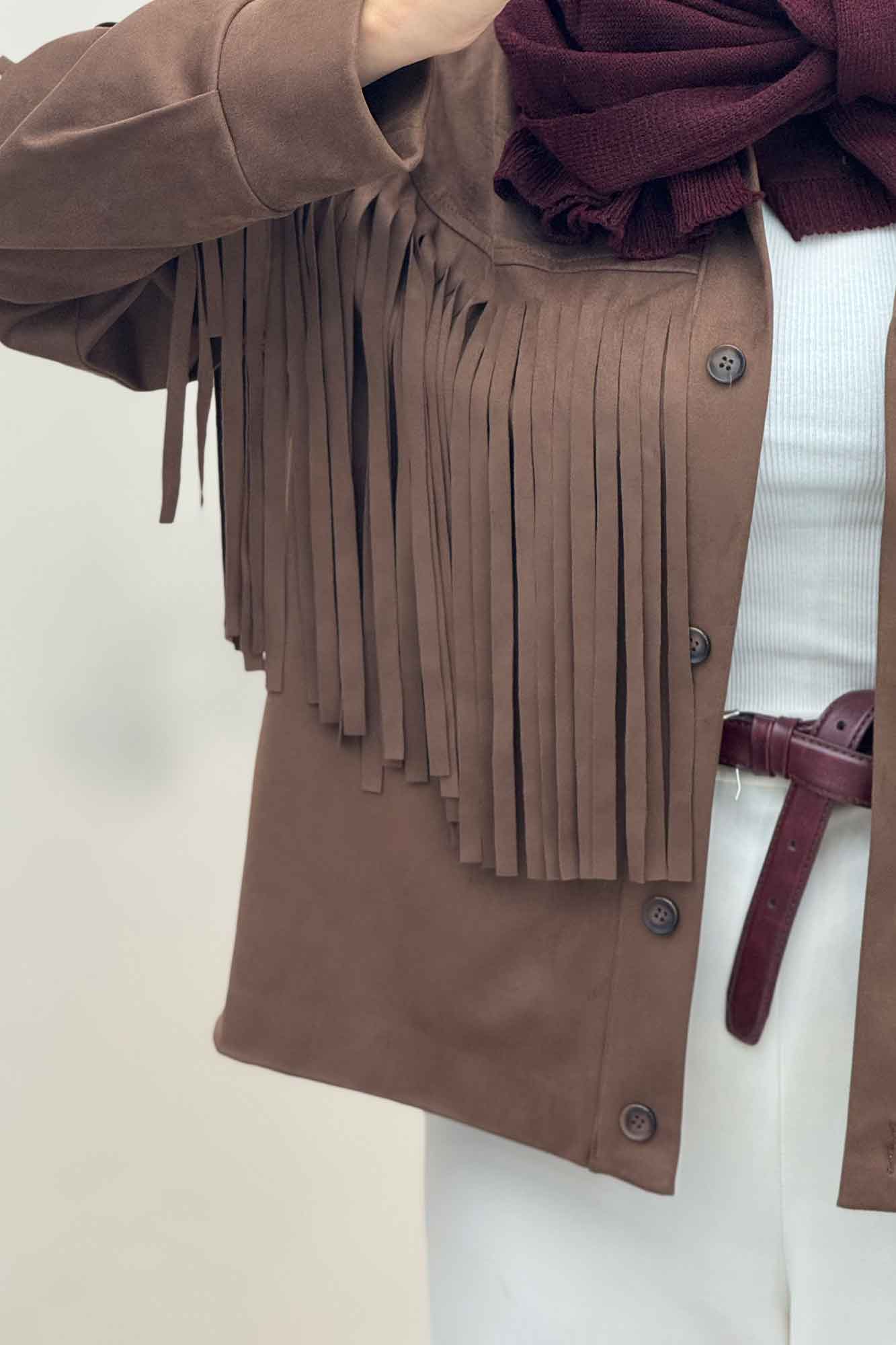 کت جیر آستردار سرخپوستی