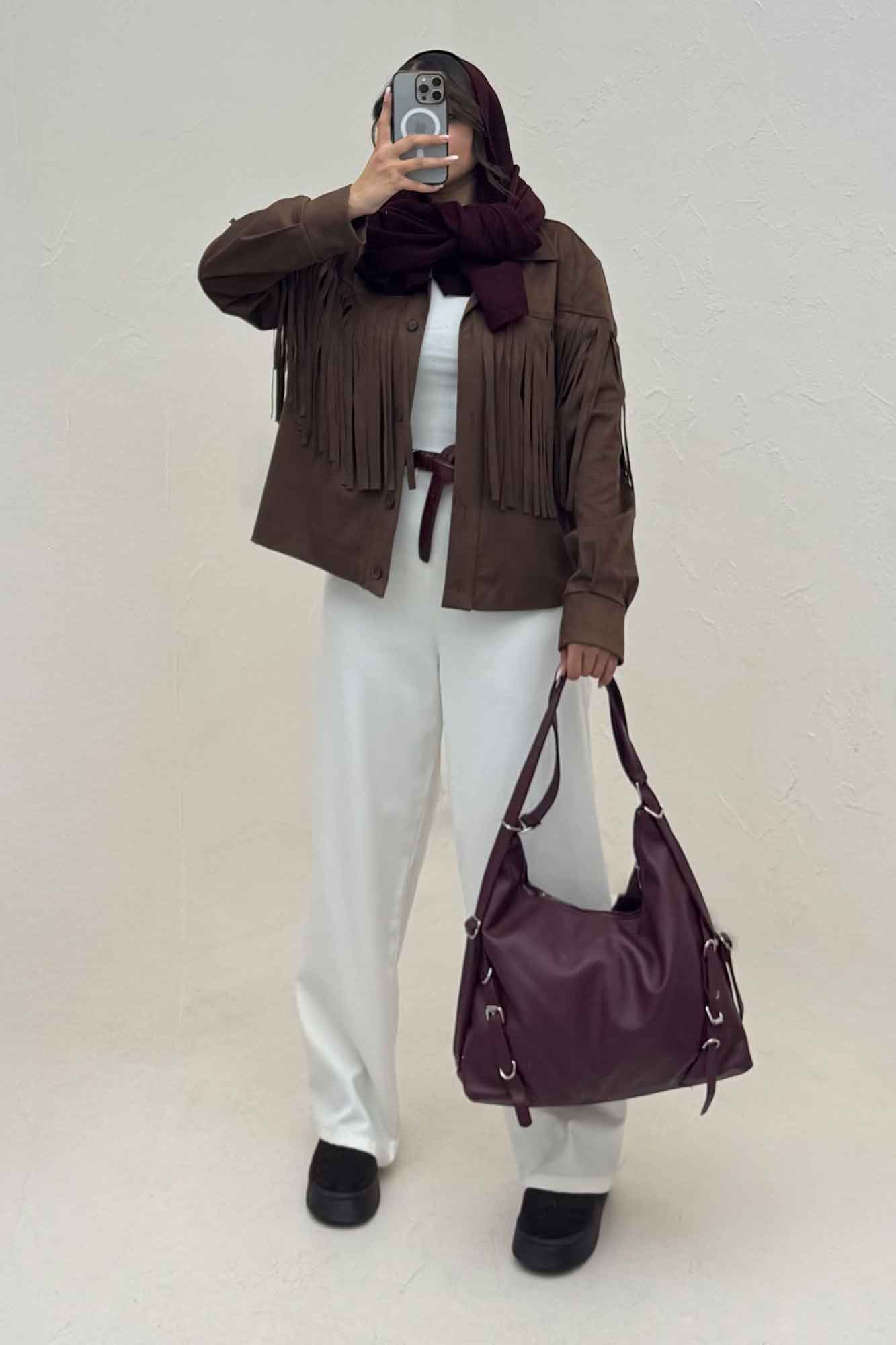 کت جیر آستردار سرخپوستی