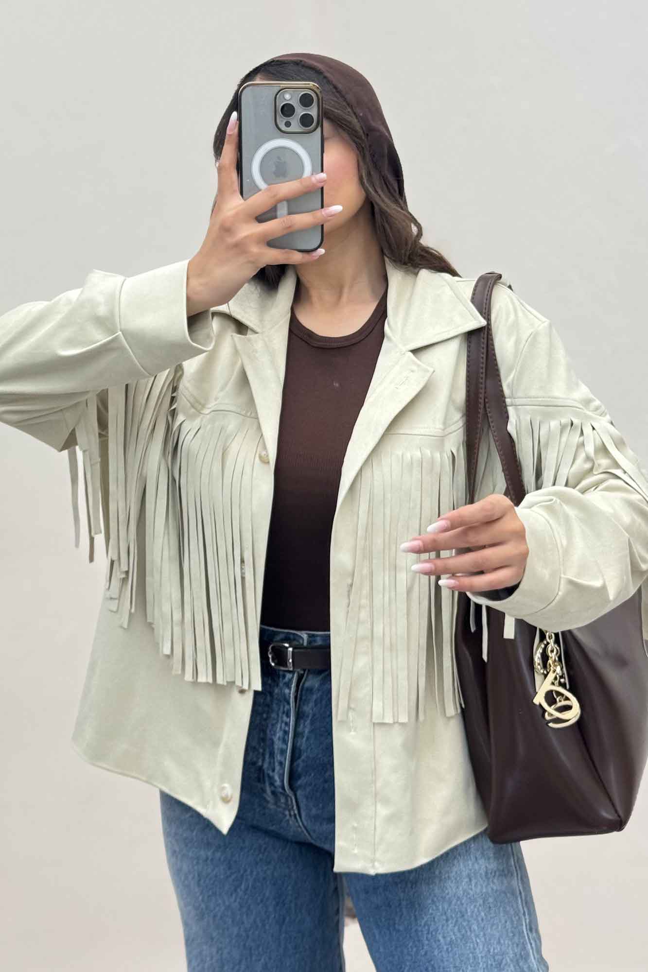 کت جیر آستردار سرخپوستی