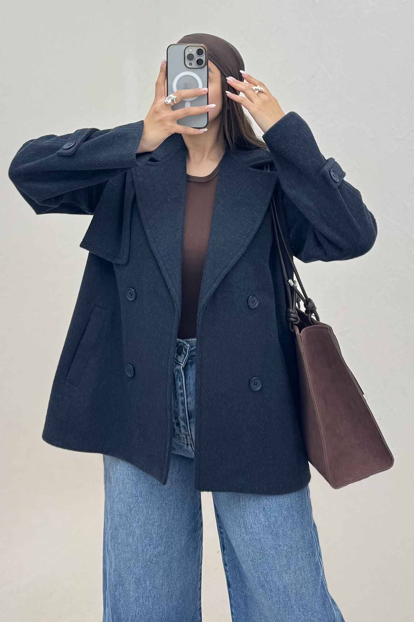 کت فوتر کشمیر دو جیب خطی