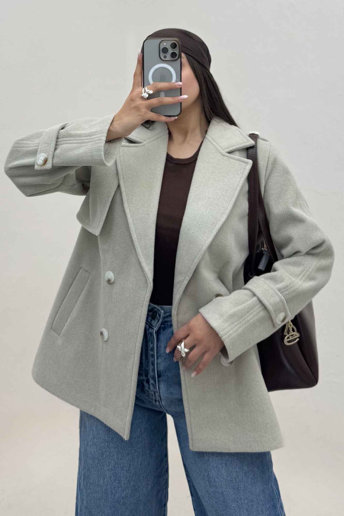 کت فوتر کشمیر دو جیب خطی