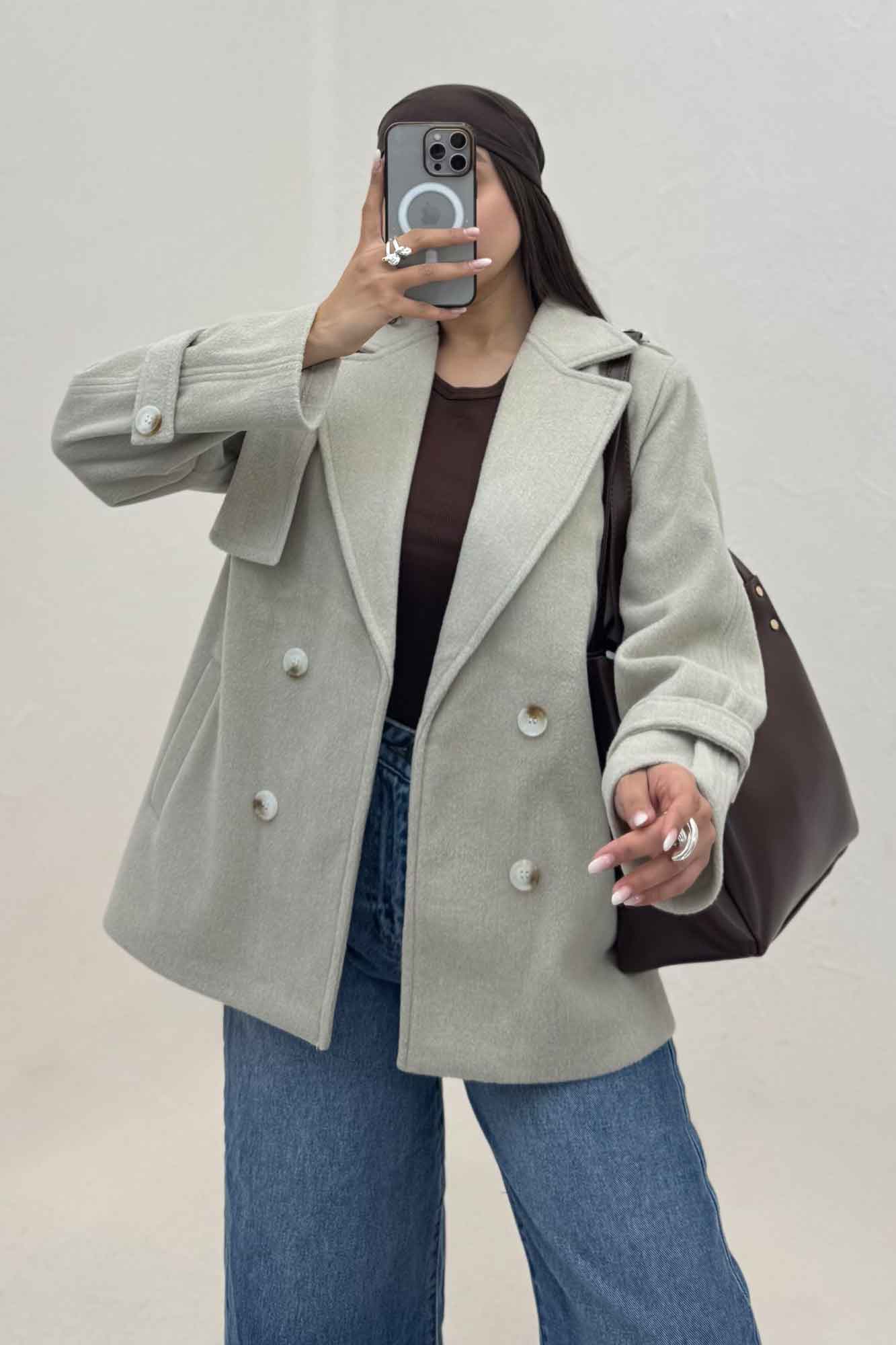 کت فوتر کشمیر دو جیب خطی