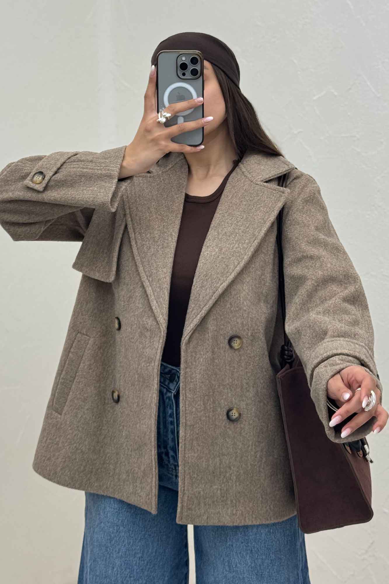 کت فوتر کشمیر دو جیب خطی