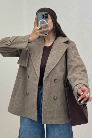 کت فوتر کشمیر دو جیب خطی