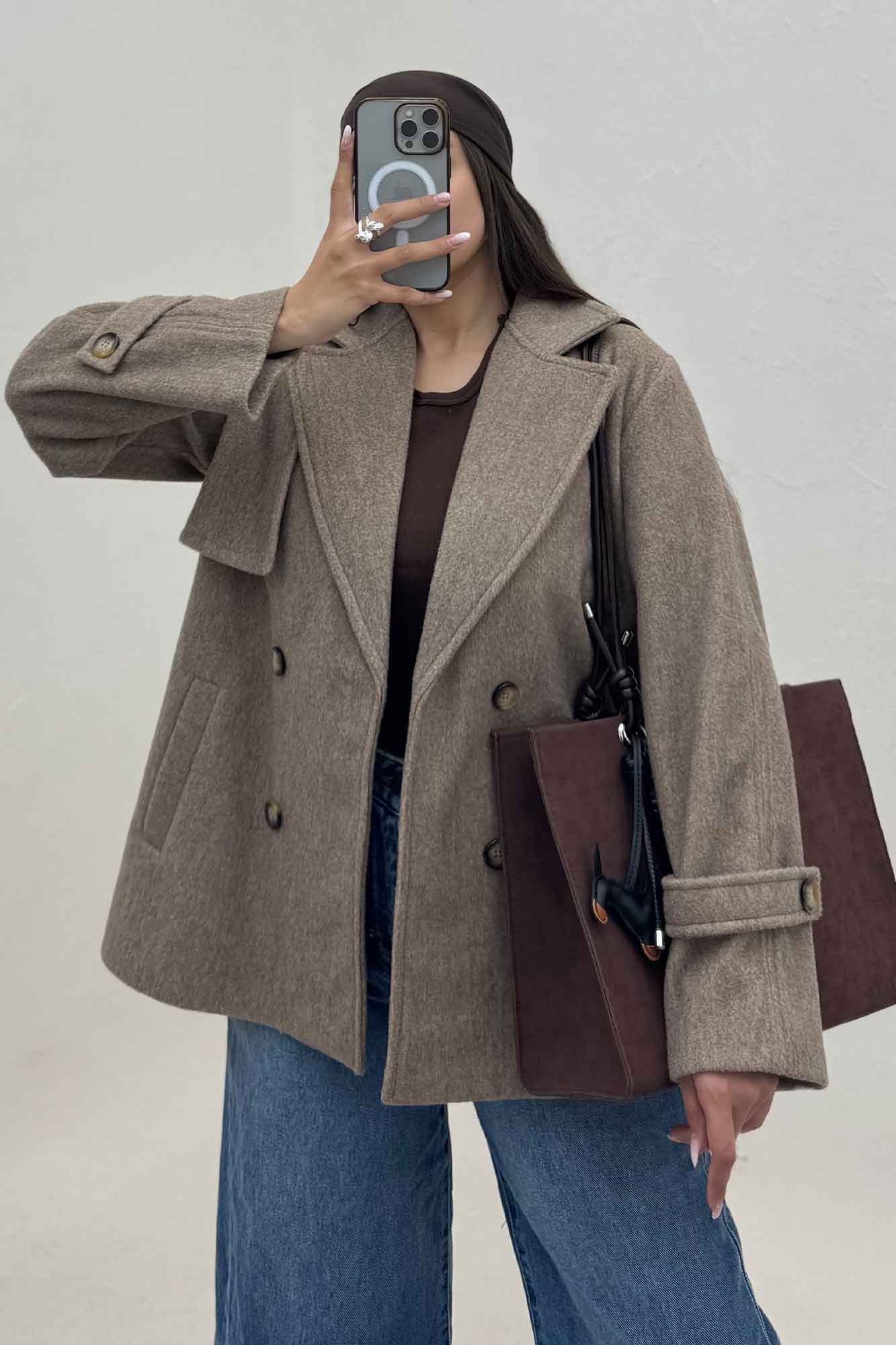 کت فوتر کشمیر دو جیب خطی