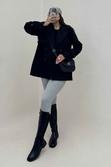 کت فوتر کشمیر دو جیب خطی