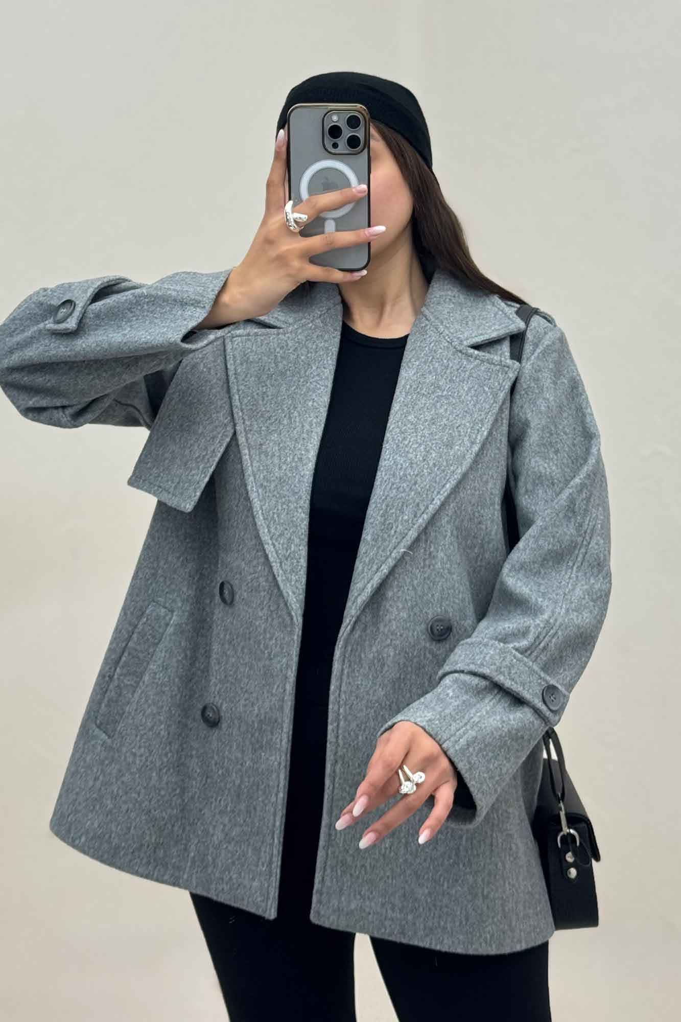 کت فوتر کشمیر دو جیب خطی