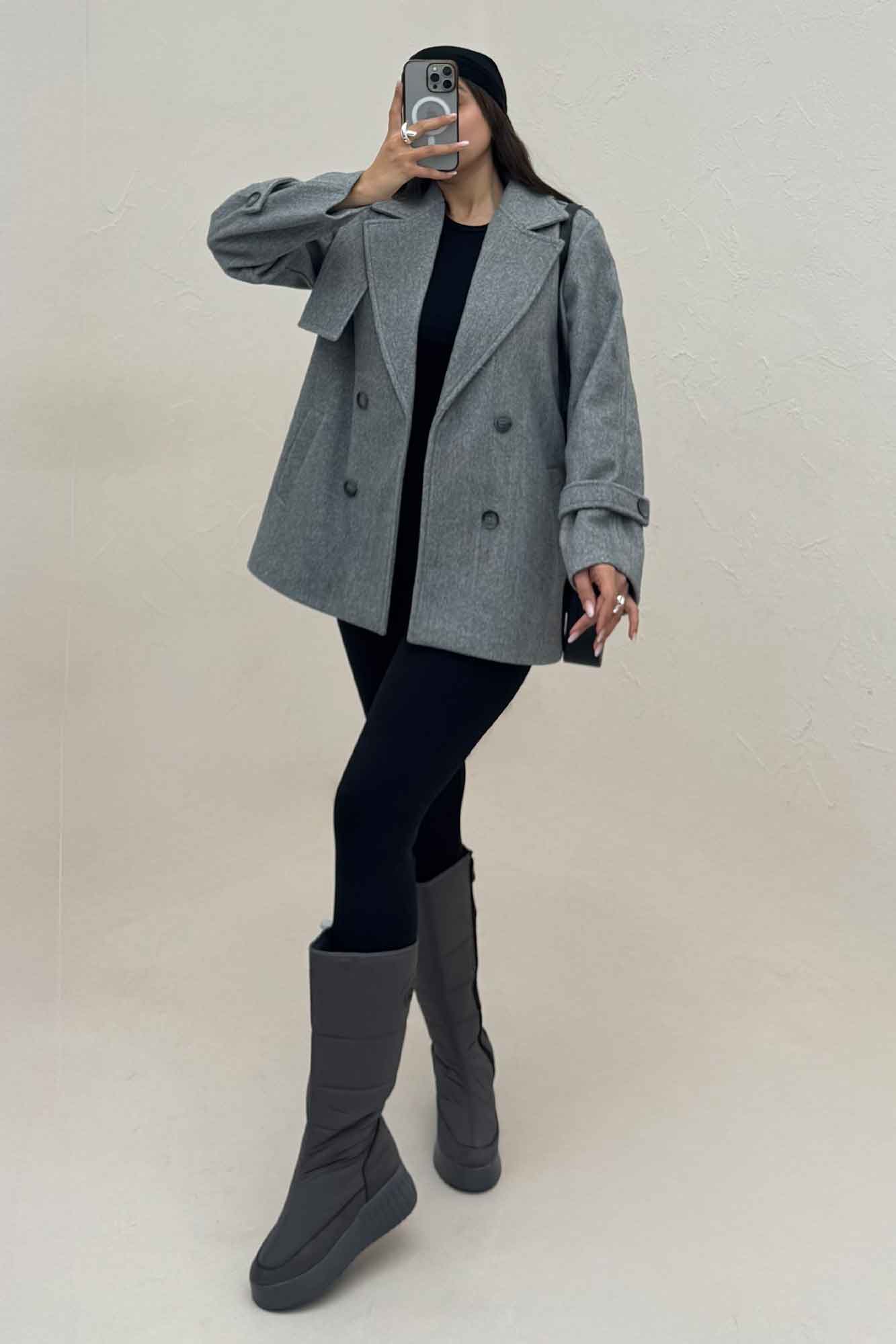 کت فوتر کشمیر دو جیب خطی