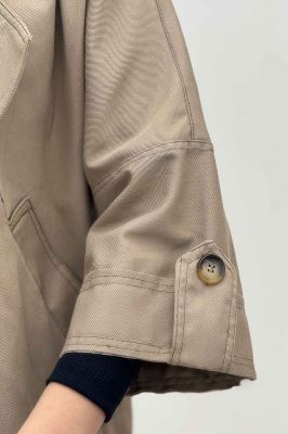 کت کتان کاپرا لبه کات پاگن دار