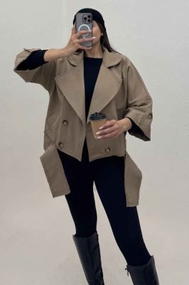 کت کتان کاپرا لبه کات پاگن دار