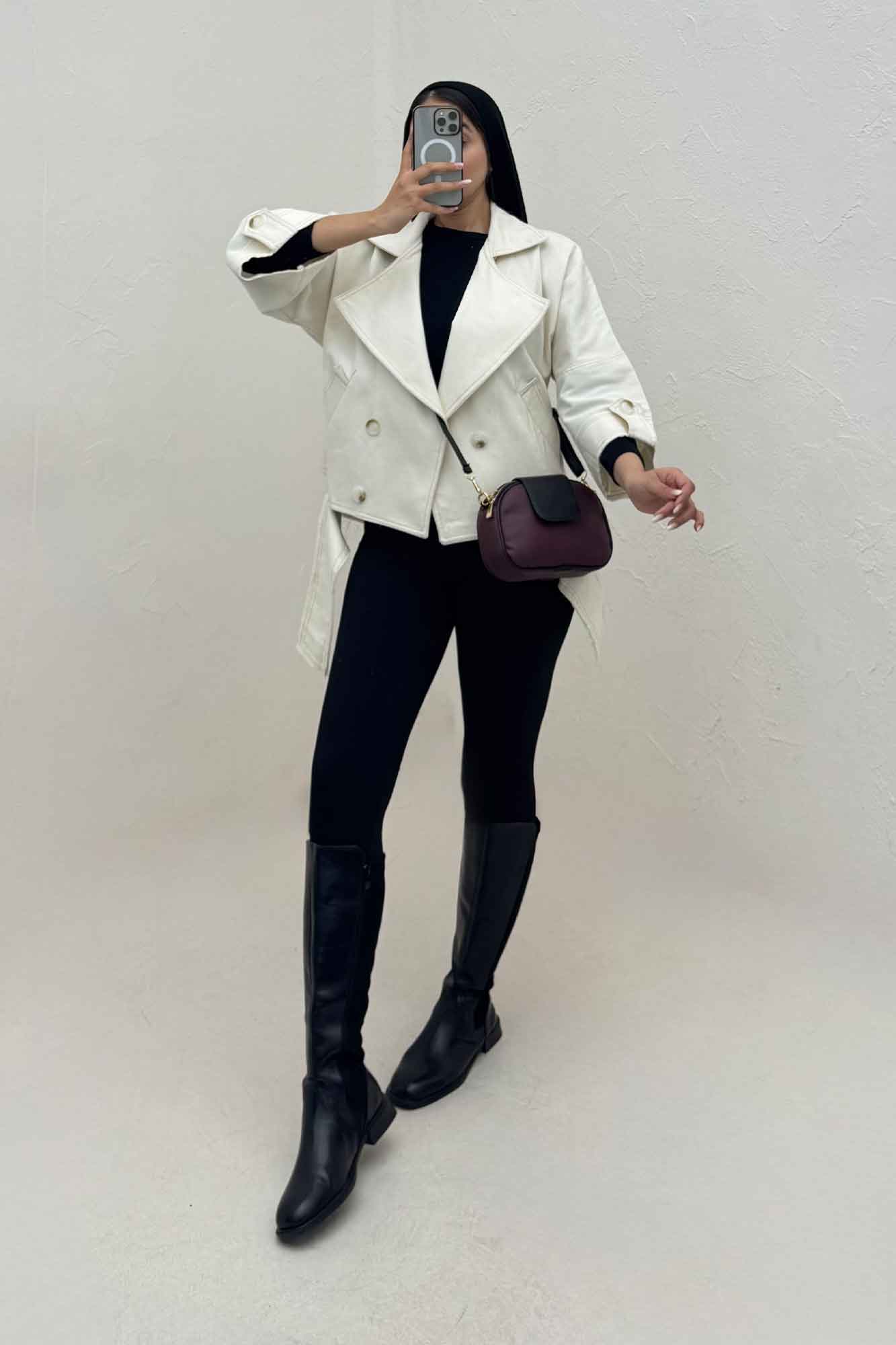 کت کتان کاپرا لبه کات پاگن دار