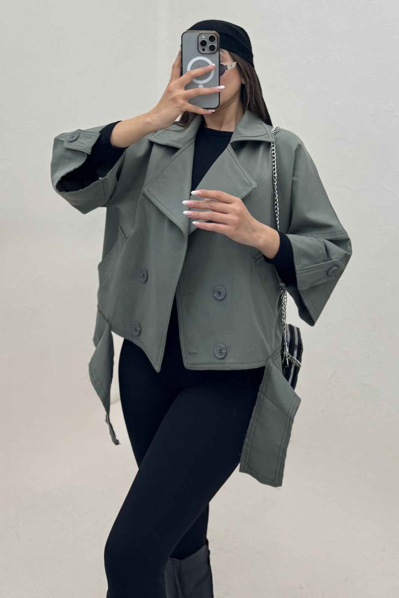 کت کتان کاپرا لبه کات پاگن دار