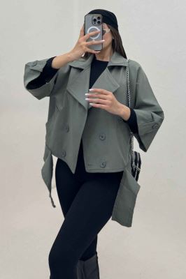 کت کتان کاپرا لبه کات پاگن دار