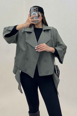 کت کتان کاپرا لبه کات پاگن دار